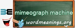 WordMeaning blackboard for mimeograph machine